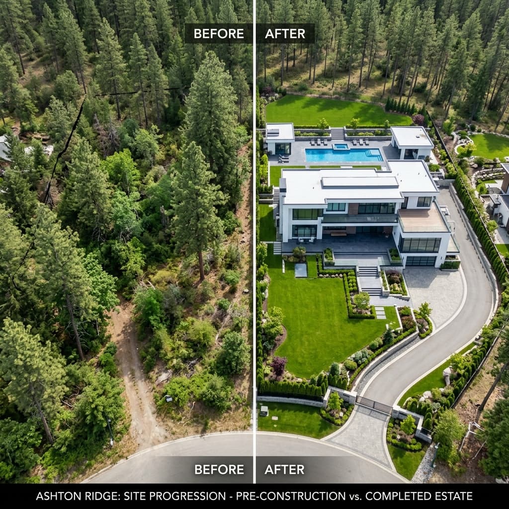 Aerial documentation of a custom residential build